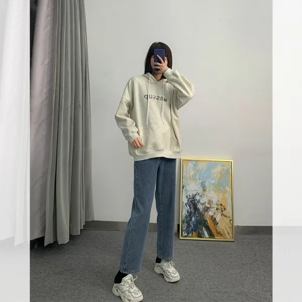 루즈핏 A호월명 트렌드 동업자 겨울 가을 자수 레터링후드 맨투맨 아방가르드한디자인