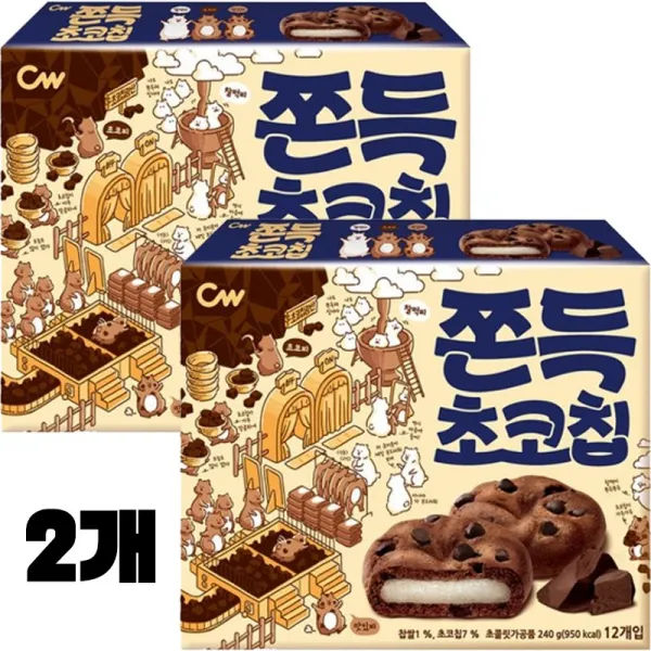 청우 쫀득 초코칩, 2개, 240g