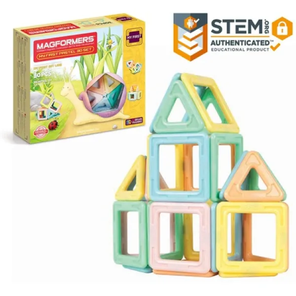 Magformers My First Pastel (30 Piece) 올해의 장난감 건설 결선 참가자 2018 마그네틱 빌딩 블록 교육, 상세 설명 참조0