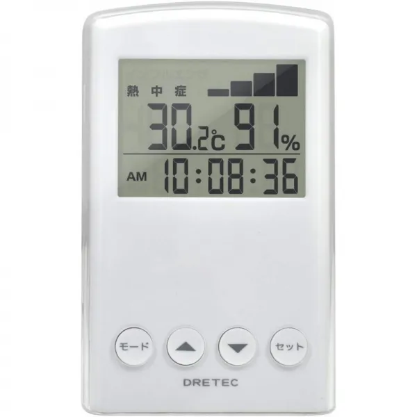 dretec 텟쿠 열사병 독감 경고 계 화이트 O-242WT, 1