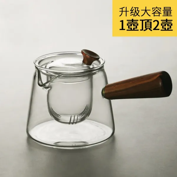 구토유리차 주전자에 차를 우려내고 주전자의 온차를 끓인 다기 유리차구 목조 손잡이에 전기를 여과하다-64153, 옵션12