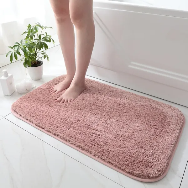올데이퀸 화장실 주방 인테리어 발매트 매트 속건 욕실 입구 물흡수 미끄럼 방지 침실 카펫 출, 핑크색 순색[로그 안 함][o표]