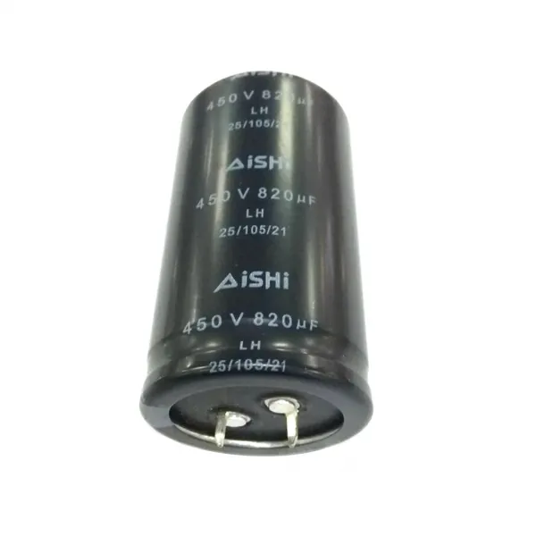 STK500V 820UF 방사형 알루미늄 전해 커패시터 플럭스 커패시터 블랙 35mm