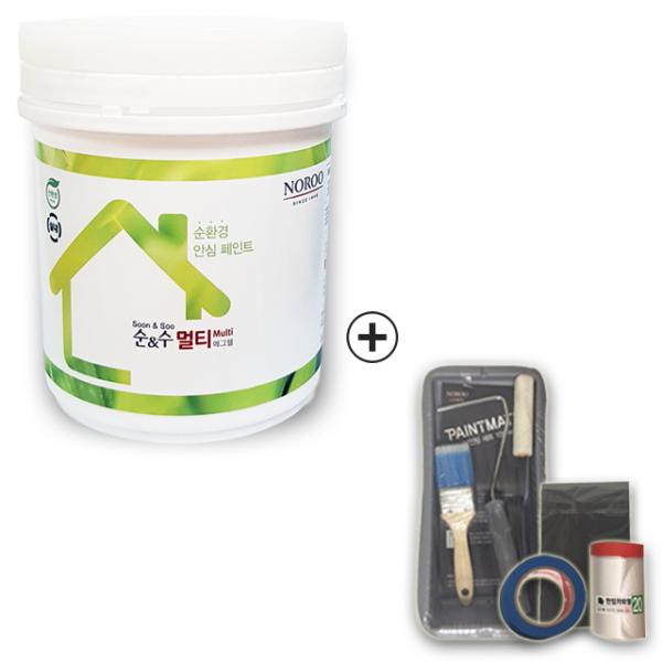 노루페인트 친환경 수성페인트 순앤수 멀티 0.9L 계란광 풀세트, 기타조색컬러(배송메시지에 컬러번호 기재)