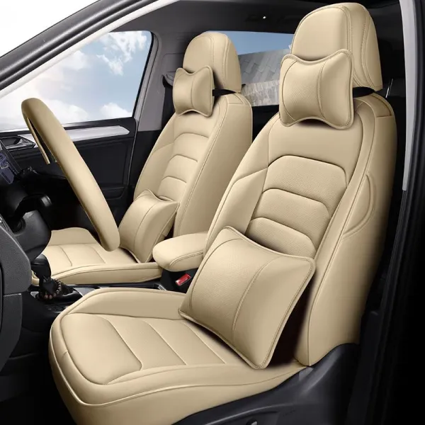 차량용시트커버 20스타일특별 Model3전용 좌석시트 ModelS ModelX Tesla3D진피 시트커버 전면덮개, T09-베이지색-특진 가죽 호화판