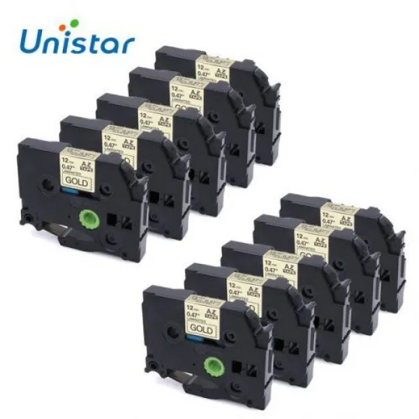 [해외] UNISTAR 10 TZE831 COMPATIBLE 한 형 피TOUCH TAPE 12 BLACK 에 금 적 층. 년도에도 리보 TZE831 테이프, 상세내용표시