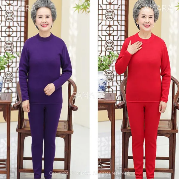 Qterra 특허브랜드 P190115338 겨울 기모내의 할머니옷 기모 상하세트