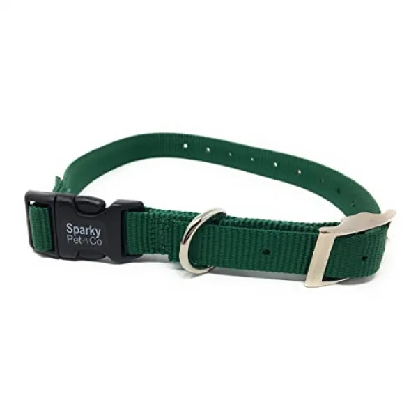 스파키 애완 동물 공동 칼라 3 4 빠른 스냅 더블 버클 교체 개 스트랩 (Green), Green