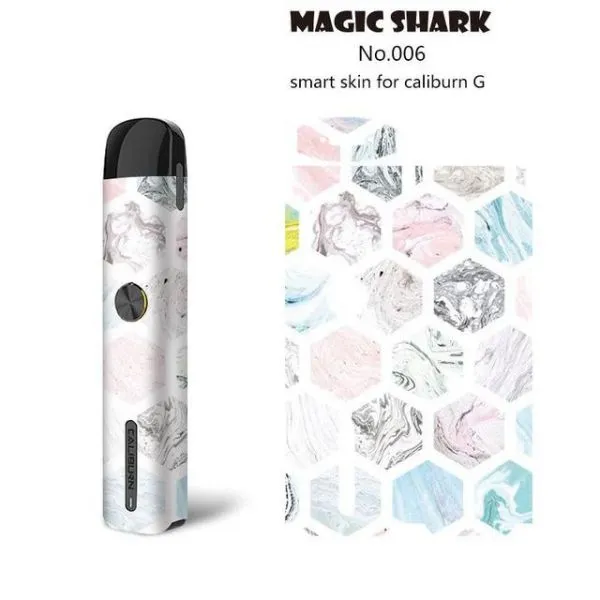 새로운 2.5D PVC 페이드 없음 만화 해골 나무 돌 인쇄 전체 포장 스티커 필름 테이프 케이스 스킨, 유웰 칼리번 G 베이프 키트 1 피스, 006, 단일색상