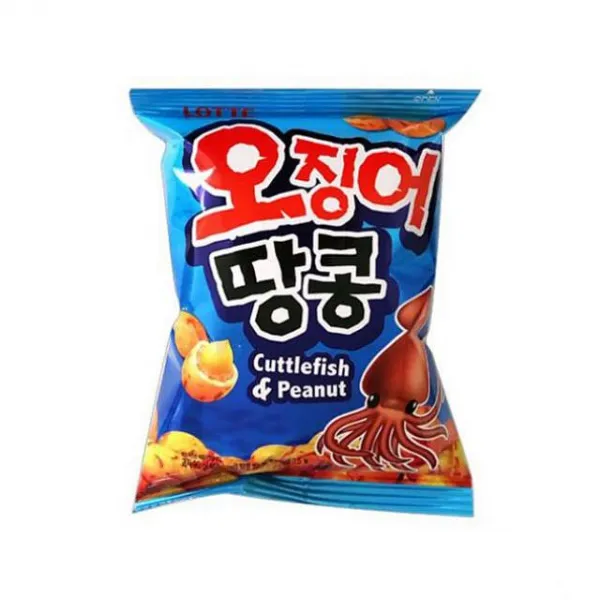 디자인그룹 티에스 롯데 오징어땅콩 90g x 10개 오징어 스낵, 1