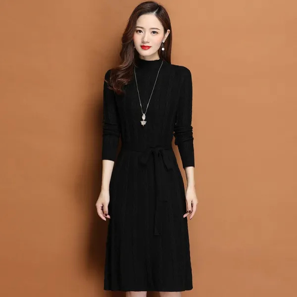 HANHE 두꺼운 보온 여성 기모 원피스 45593993