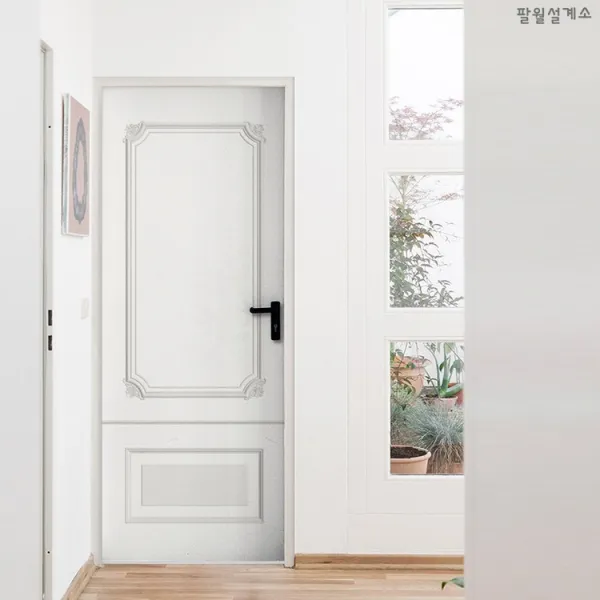 웨인스코팅 화이트 도어시트지, 화이트