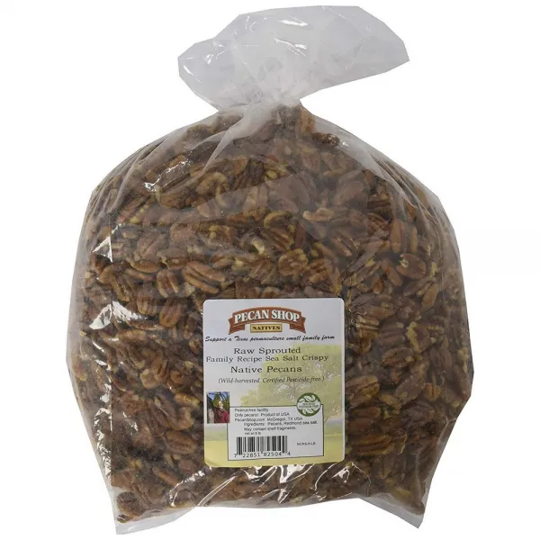 PecanShop.com 기본 피칸 반감 가족 레시피 바삭 바다 소금 벌크 5 Lb 때문 담그고 건조, 선택, 상세설명참조