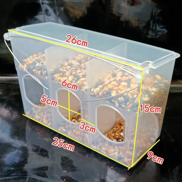 간식벨 비둘기밥 홀더 방지 먹이를 뿌리다 자동 새 정수기 물을 먹이다 주전자 용구 용품 완전무결 4736383244, 두꺼운 .삼공 투명 자동 구멍 먹이통