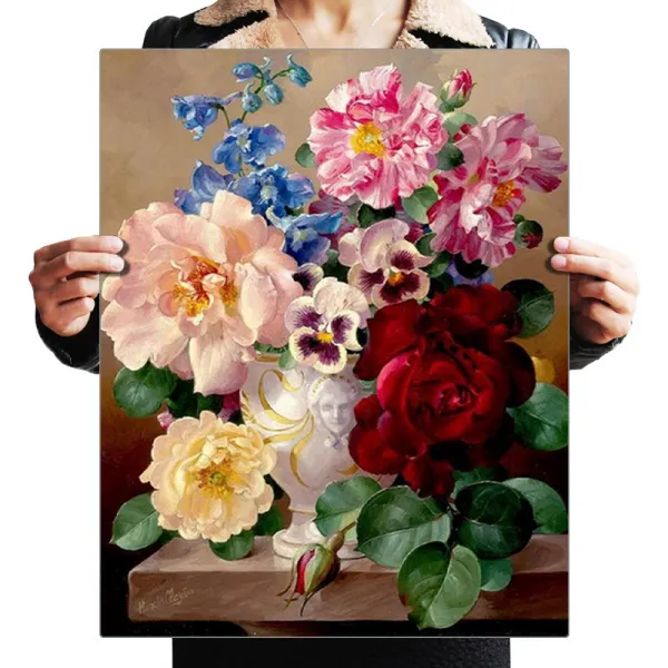 ZOZI사은품+액자 캔버스형보석십자수 Diy세트 라운드 비즈 40 X 50cm200 핫 제품, 40X50cm, 003. 백화 다툼 ZF0003