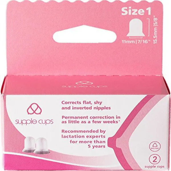Supple Cups For Flat Shy And Inverted Nipples Size 1 편평하고 수줍음이 좋고 거꾸로 된 젖꼭지를위한 유연 컵 크기 1 1