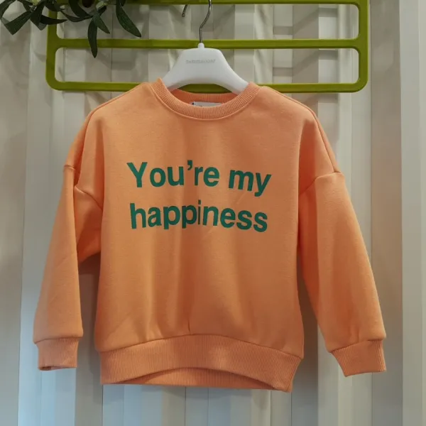 꼬망스 여아 베이직오렌지맨투맨 C1945t559 기모 맨투맨 티셔츠