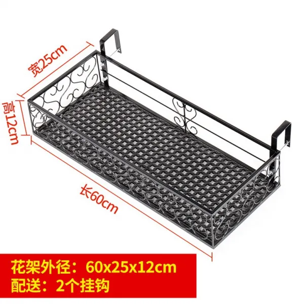 화분 정리대 진열대 다이 베란다 철재 걸이 행잉 거치대 블랙 60x25x12cm