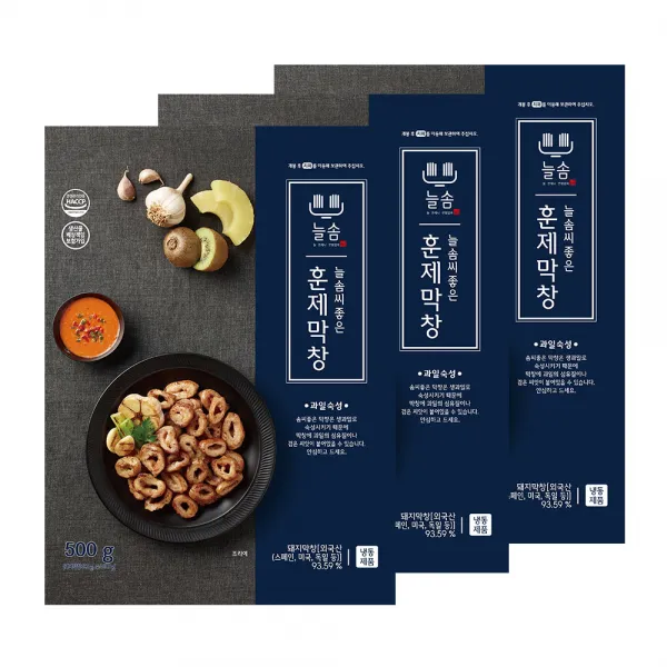 늘솜 돼지 훈제막창 소스포함 500gx3팩, 1세트