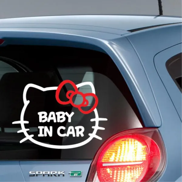 BABYINCAR 키티 차량용 양보스티커 자동차시트지, 1개, 중형-블랙