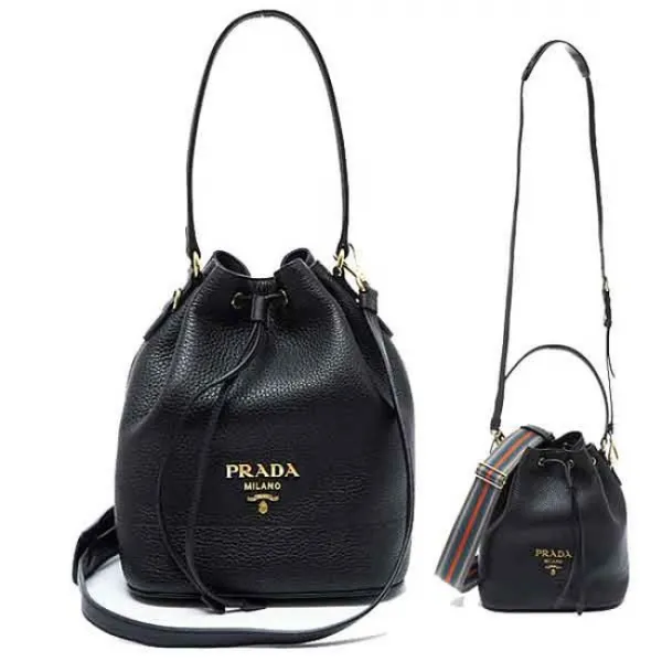 프라다 미니 가죽 버킷백 1be018 2bbe F0002 블랙/스트랩2종