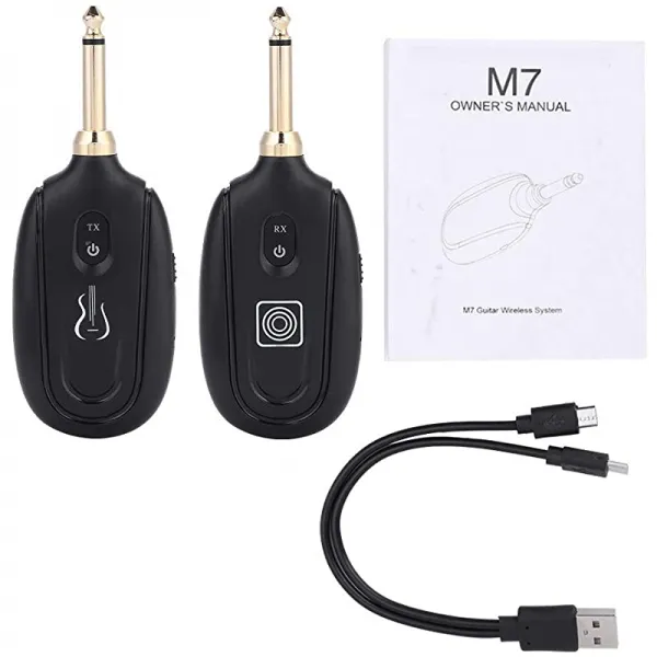 무선 기타 시스템 M7 기타 무선송신기 앰프 수신 시스템 오디오 송출 세트, 상세페이지 참조