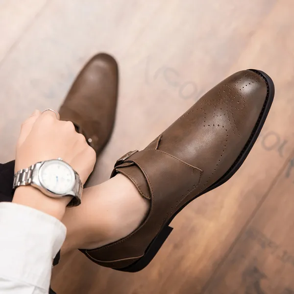 보그꽁뜨 남성 키높이 정장 캐주얼 구두 비즈니스 슈즈 배기핏 옥스포드 여름 유행성 남자 신발 라지