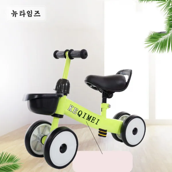 뉴타임즈 붕붕카 아동용 슬라이딩카는 발 없는 자전거로 4륜 트위스트를 타면서 무료 우편배달을 한다 XZ35 A21, 07 그린 적합 75-90CM