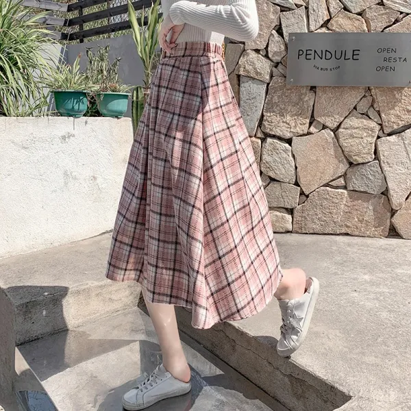 옴니아 여성롱스커트 모직 캐주얼Q19