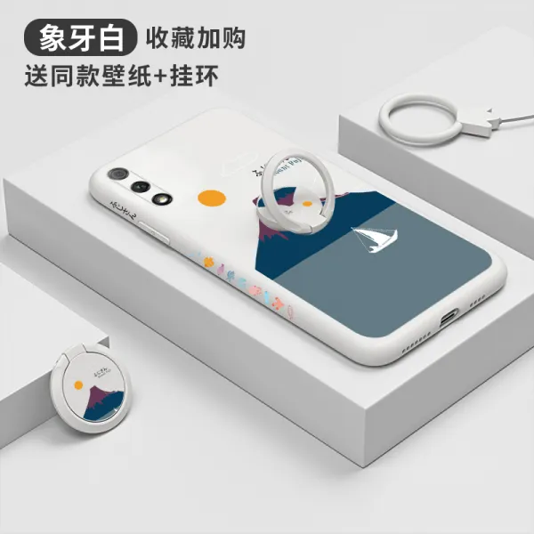 화웨이 룽요우 보리 화이트 9xpro8x 독창적 사이드 유터케이스 후지산 있음 Huawei 소프트 실리콘 충격흡수 초슬림