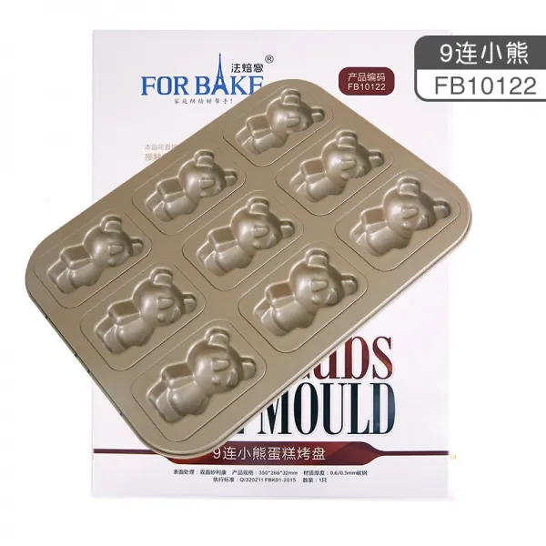 베 이 킹 객 forbake 베 이 킹 몰 드 9 연 고양이 발 케 익 불판 금색 끈 적 임 없 이 곰 발 모 9 연 곰 돌 이 / fb 10122