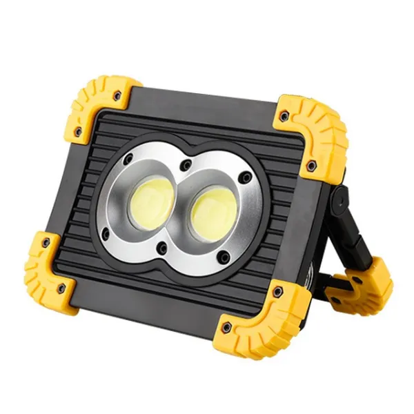 LED 휴대용 스포트라이트 재충전 용 LED 일 빛 18650 건전지 난조 야영을위한 옥외 홍수 빛은 Latern 플래, 01 Double Round Bead_02 With 2 Batteries_01 China