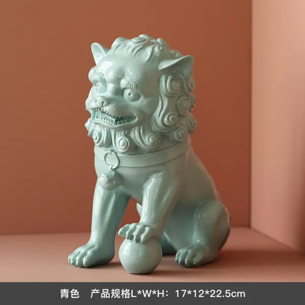 메이비해피 인테리어 노르딕 가볍게 사치한 사자 거실 사무실 티테이블 엔틱한디자인 개업 기프트 마네키 숏, 돌사자 진열 장식품 /청색