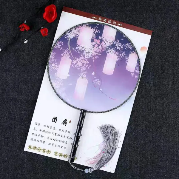 부채 스타일장식 둥글 궁선 망종 무용 차이나스타일 클래식한 여성용 소품 한나라의복 디스플레이촬영 T17 꿈속 꽃편지 기본