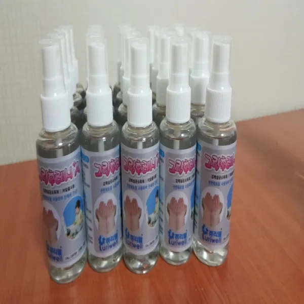 퓨리웰 손 소독제 그린 후레쉬 +A 80ml 소독액, 50개