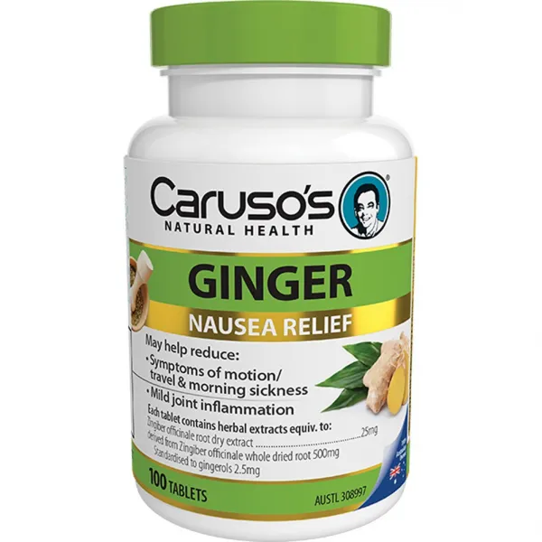 Carusos Natural Health Ginger 100 Tablets, 1개
