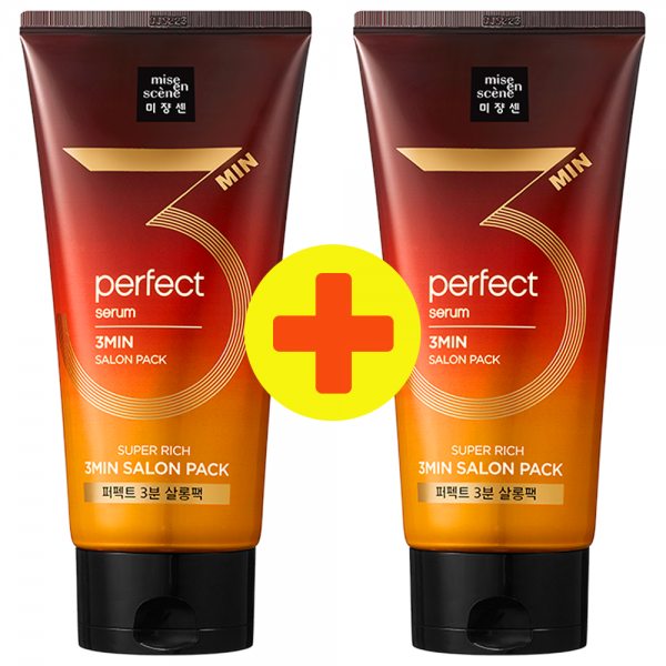 미쟝센 퍼펙트 3분 살롱 마스크팩 300ml 1+1 헤어팩 헤어세럼 트리트먼트 극손상케어 데미지케어 퍼펙트세럼 2개