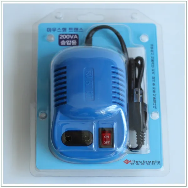 한진종합전기 소형변압기 마우스형 승압 200VA(110V-220V)