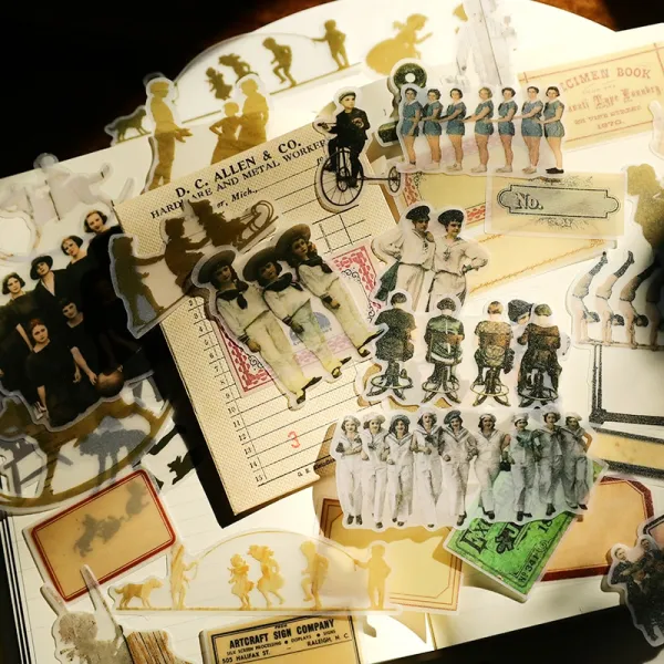 40 pcs 집단 생활 시리즈 황산 종이 스티커 diy scrapbooking 정크 저널 앨범 일기 해피 계획 장식 스티커