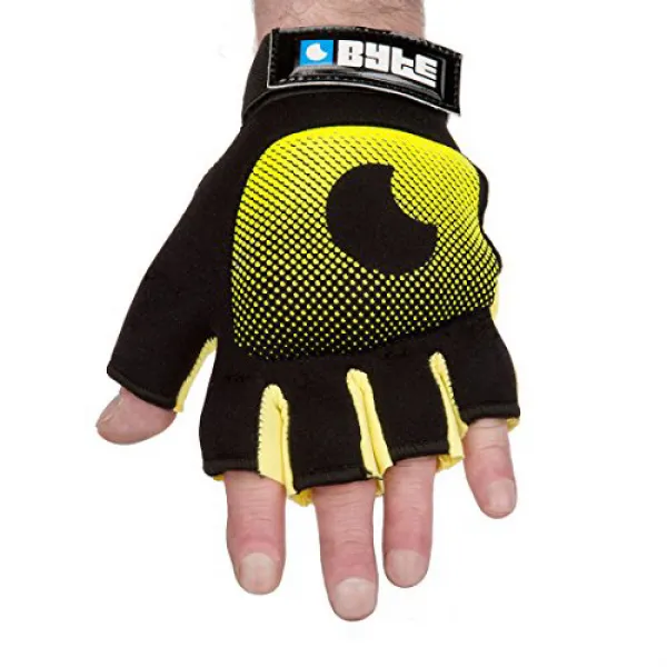 Byte Field Hockey Left Hand Knuckle Glove Fluo Yellow (Medium) 바이트 필드 하키 왼손 너클 장갑 Fluo Yellow (중간), 1
