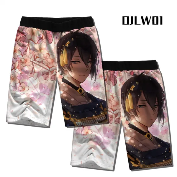 도검 막춤 소호 삼일월 종근 2차 게임 주변 남자 츄리닝 바지 큼 숏 팬츠, 블랙 7