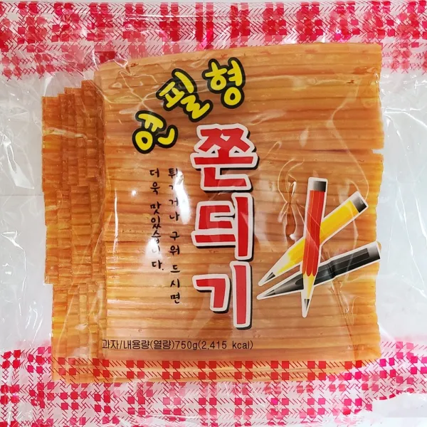 연필형쫀듸기 연필심쫀드기 울산쫀드기 쫀디기 추억의문방구 불량식품옛날과자 술안주, 750g, 1봉