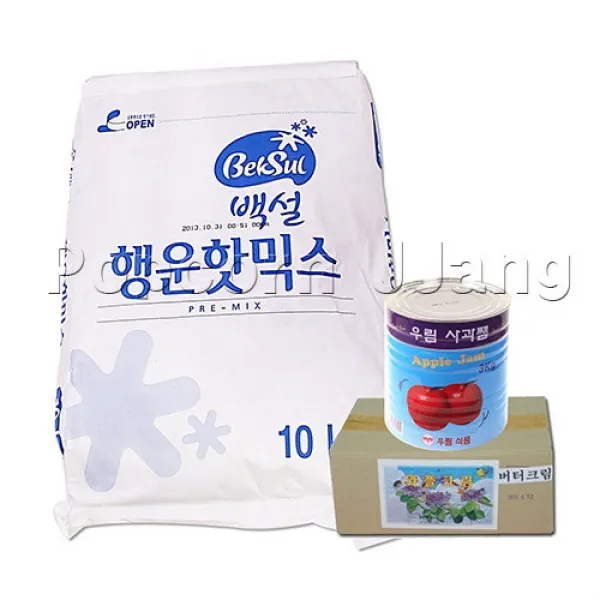 행운핫믹스 묽은반죽용 아메리칸 파르페용 A형셋트 150명분(행운핫믹스10kg 사과쨈3kg 화이트크림3kg), 1개