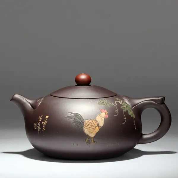 명호 가을 월 흥에 맞다 순 수공 명가 서시석 바가지 보라색 진흙 도를 깨닫다 다기 티포트 수탉 단주전자 상좌를 배웅하다 나무