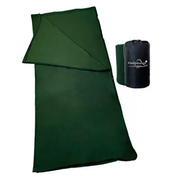 Fieldpleasure Outdoor 이너슈라후 침낭 [컴팩트하고 연결 가능·아웃도어나 차중박에서 사용할 수 있는 다용도 라이트 슈라프] 담요 플리스 경량 씻을 수 있는 대형 폭넓다 더블 패스너 봉투형 방재