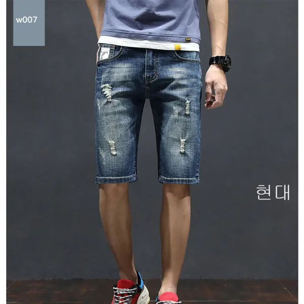 Qw 190627남성 빅 사이즈 데님 슬랙스여름캐주얼 바지 신상a03