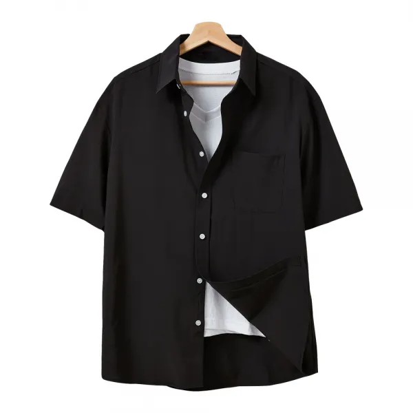 핫코드 남성용 링클프리 남방 오버핏 16컬러 반팔 셔츠 Hc302 Hc302 1셔츠 블랙 