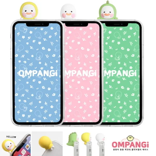  바보사랑 옴팡이 퐁퐁 피규어 투명 젤리 케이스 B 갤럭시 아이폰 케이스 기종:갤럭시s8 / 색상:리본퐁퐁 상세 설명 참조