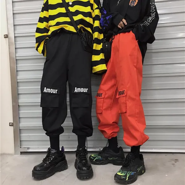 Kirahosi 봄 가을 여성 여자 조거 팬츠 예쁜 카고 바지 16 Amqmyj0+덧신 증정