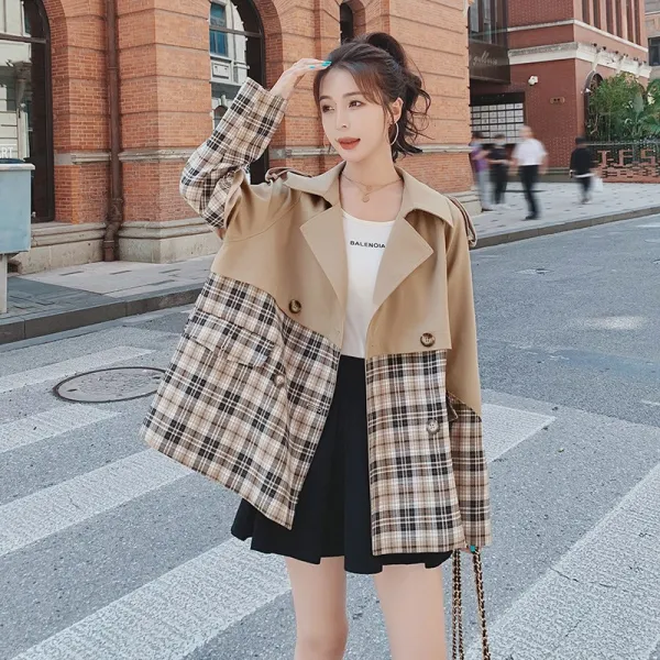 더블트렌치코트 여성 작은 키커 보이는 봄가을 왜소 150CM 숏 이팔월 디자인감각 2603047543